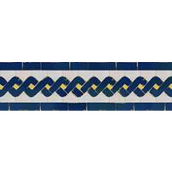 Mosaic House Moroccan tile Woven S 1-15-18 White Cobalt Blue Yellow  zellige, mosaic, zellij, border, glaze, classic 
